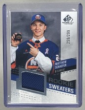Matthew Schaefer 2025 Upper Deck SP Game Used Rookie Sweaters Patch RC /299