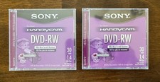 2 Sony Handycam DVD-RW 30min 1.4 GB Single 2 Disk