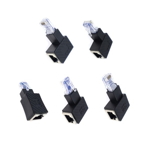 90° Right Angle RJ45 Male to Female Ethernet LAN Extension Adapter Connector - Afbeelding 20 van 25