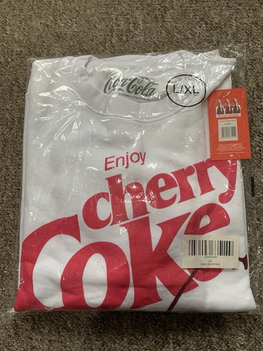"Jersey Coca Cola L/XL Nuevo 24"" Pit Enjoy Cherry Coke Retro Vintage Suéter Unisex" - Imagen 2 de 5