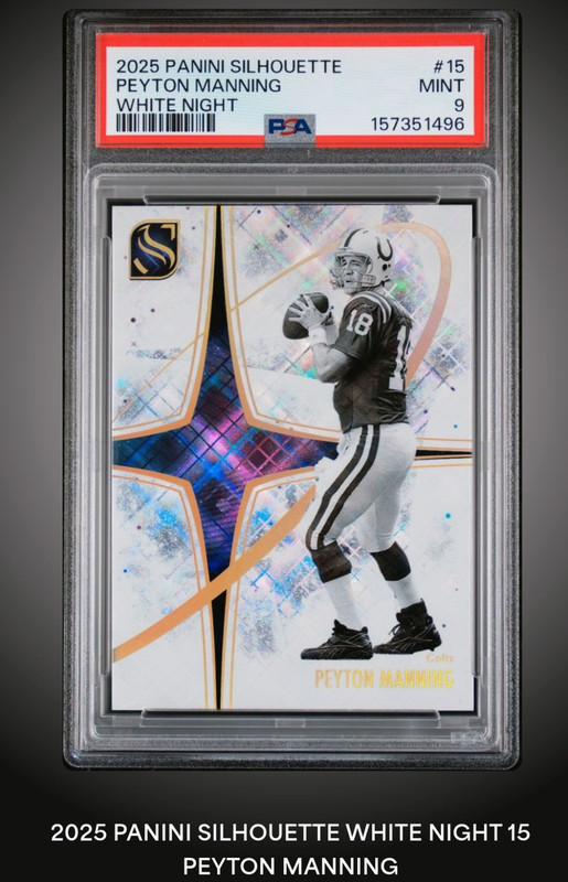 2025 Peyton Manning Panini Silhouette White Night Case Hit SSP PSA 9