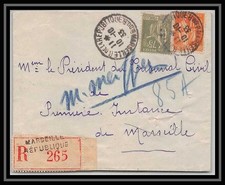 10516 Lettre recommandé cover Bouches du rhone N°284a 286 type paix 1933 Marseil