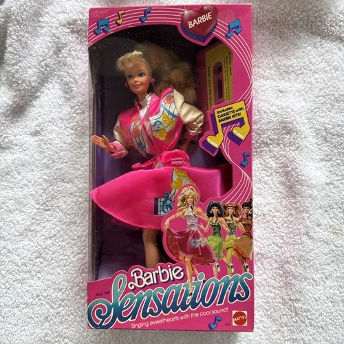 VINTAGE  1987 BARBIE SENSATIONS - BARBIE - INCLUDES CASSETTE WITH BARBIE HITS
