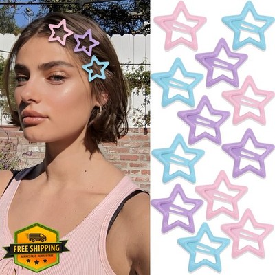 NAISKA Snap Hair Clips Metal Barrettes for Women - Multi-Color