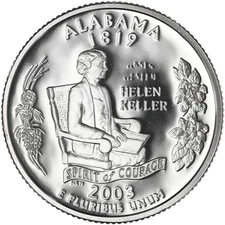 2003 S State Quarter Alabama Gem DCam Proof CN-Clad