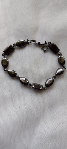 Lia Sophia Rocco Black Metal Tone W/Multicolor Bracelet Abalone & Crystal's... - Picture 7 of 8