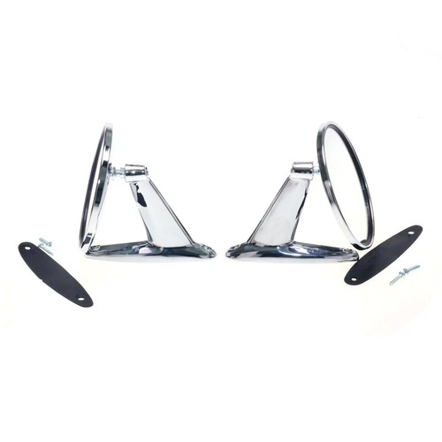 LEFT RH PAIR CHROME DOOR MIRRORS 2 PIECES Fit For FORD METEOR FALCON RANCHERO  - Picture 2 of 6