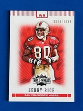 2007 Topps Triple Threads Jerry Rice 49ers Red Parallel Card #95; #d /1449