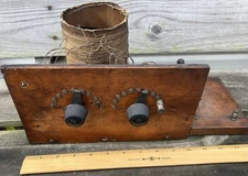 Antique Home Made Crystal Radio Quaker Oatmeal Box Coil