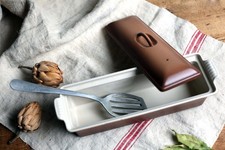 Le Creuset Terrine Pan Cast Iron Pate Dish Vintage French Dutch Oven Hazelnut