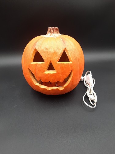 De colección Iluminado Jack-O-Lantern Calabaza Halloween Decoración Eléctrica 1993 Trendmasters - Imagen 3 de 16
