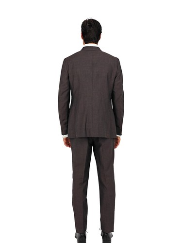 $4800 ISAIA NAPOLI Brown Magenta Hand-Sewn Suit Wool & Linen 40 US / 50 EU 8R - Picture 4 of 13