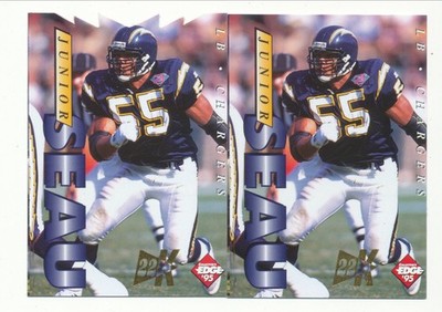 1995 Edge Junior Seau 22K Gold & Die-Cut 055/500 Matching Jersey Numbers