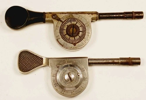 TWO Vintage LS Starrett  Revolution Counter RPM Speed Indicator Gauge Bakelite