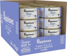 Applaws - Senior Wet Cat Food - Tuna with Sardines in a Soft Mousse - 24x70g Tin 19.04 per kilo