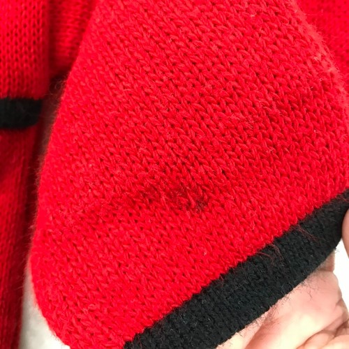 Vintage 101 Dalmations Sweater Youth Girls Large Red Knit Red 1/4 Zip Disney 90s - Picture 8 of 10