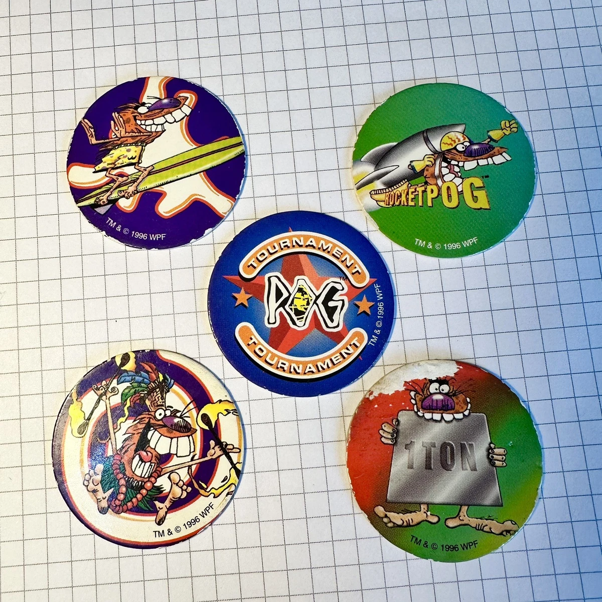 Pogs 90's Vintage Album No Panini Pokemon Magics (3 Lacking) Almost