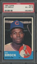 1965 TOPPS LOU BROCK 472 EXMT PSA 6 BASEBALL CHICAGO CUBS