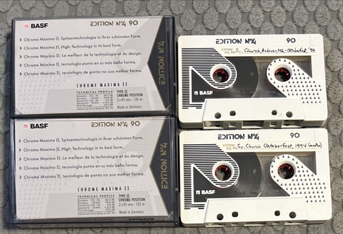 2 Stück BASF Edition No4 Chrome Maxima II RARE German Made 90 Min Kassette gebraucht