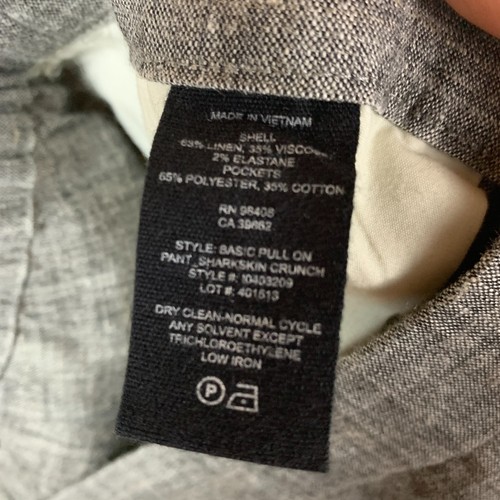 Theory Pants Womens 0 Gray Linen Basic Pull On Pant Sharkskin Crunch Modern Crop - Picture 11 of 13