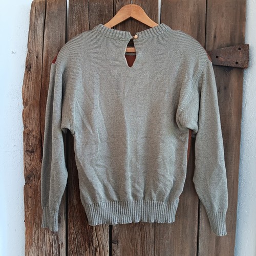 Suéter Pullover Leslie Fay Vintage Marrón Imitación Gamuza Frontal Mujer Talla 14 *A - Imagen 3 de 10