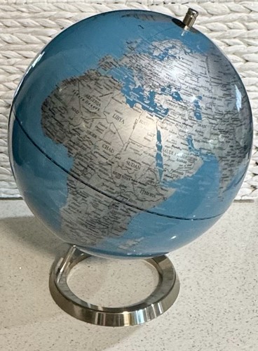 STUNNING Educational World Globe Metallic Blue / Metal Stand 30cm Diameter - Picture 7 of 7