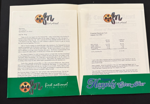 Happily Ever After VHS Demo Reel Press Kit, Poster, Fact Sheets - Picture 4 of 4
