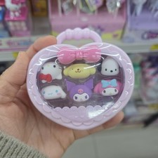 Sanrio Official Character Ring Set 6pcs Hello Kitty Kuromi My Melody Heart Case