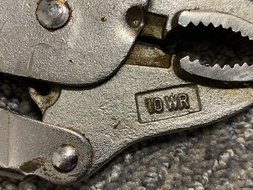 Alicates de bloqueo vintage con agarre de tornillo Petersen Dewitt EE. UU. 10WR 9" - Imagen 7 de 8