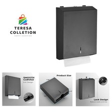 Rust-Resistant Wall Mounted Paper Towel Dispenser for Public & Home Use - Black