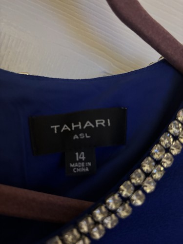 NWT Womens’ Tahari Cobalt Blue Formal With Rhinestones Size 14 - Picture 5 of 10