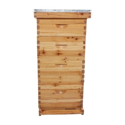 4 Layer 8 Frame Bee Hive Beeswax Coated Includes Beehive Frames and Foundations