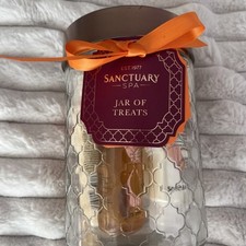 Sanctuary Spa Gift Set Glass Jar Of Treats Bath Set 5 Piece Pamper Set New