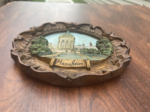 MANNHEIM GERMANY WATER TOWER WOOD PLAQUE WALL HANGING - Picture 2 of 6