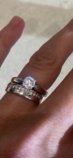 0.70ct natural diamond solitaire engagement ring size N 18ct white gold