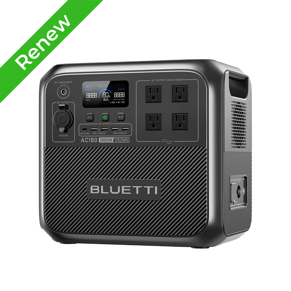 BLUETTI AC180 1800W 1152Wh Portable Power Station Solar Generator