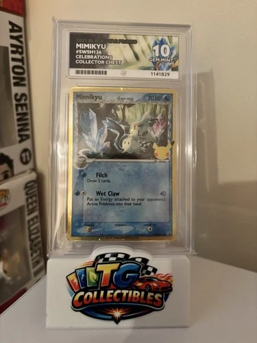 ACE 10 Mimikyu SWSH136 Promo Pokémon Card Celebrations Collector Chest GEM MINT