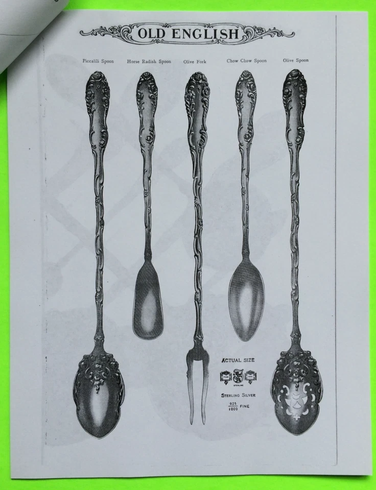 Fotocopia Toalla Antiguo Inglés Plata Esterlina Cubiertos Catálogo 32 Páginas c. 1911 Foto 2 de 4