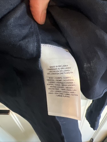 Lauren Ralph Lauren Leinen Hemd mit Knopfleiste Langarm dunkelblau Damen Large - Bild 4 von 8