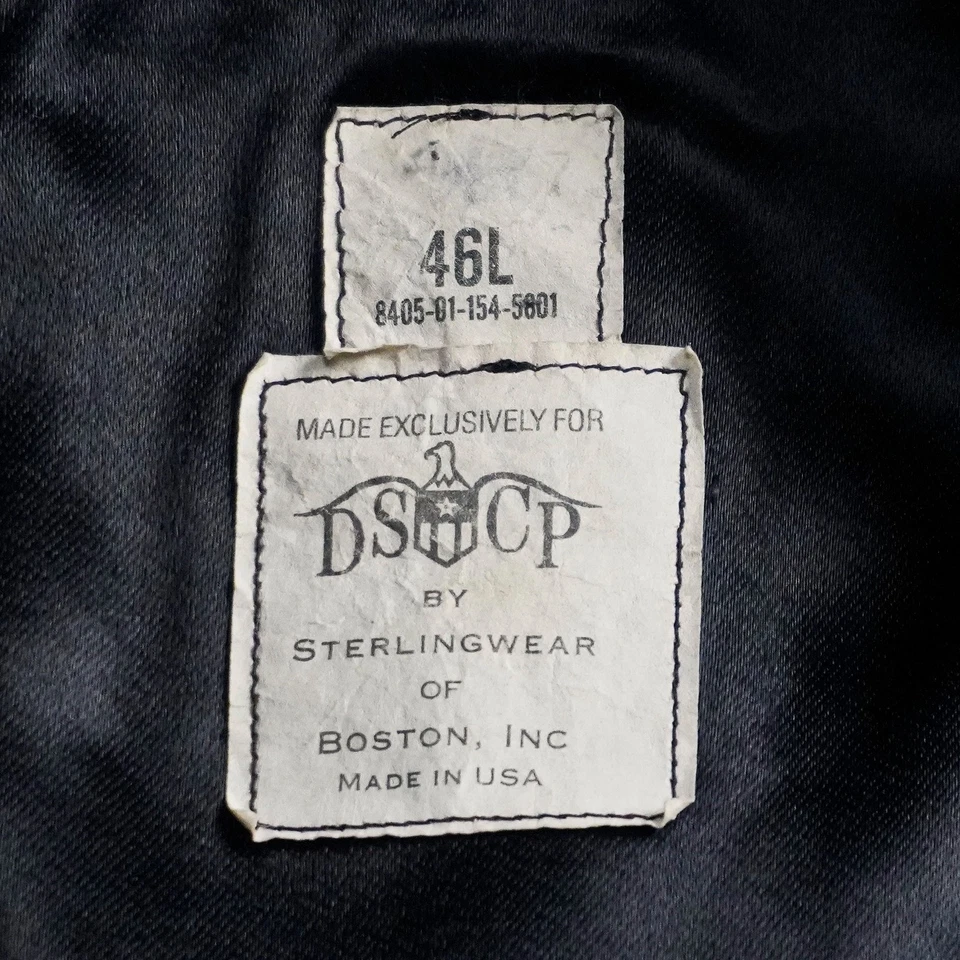 Vintage Sterlingwear of Boston DSCP USN Navy Military Black Wool Pea Coat Sz 46L - Image 2 of 4