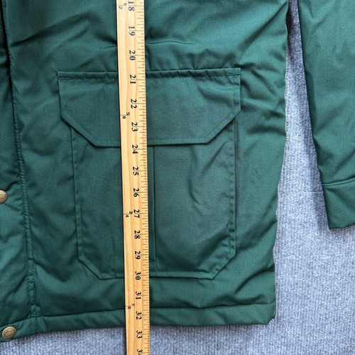 VTG Woolrich Field Jacket Plaid Wool Lined Green Hood Parka Coat Chore Mens L - Picture 12 of 13