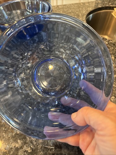 Pyrex 322 323 325 326 Cobalt Blue Glass Nesting Mixing Bowl SET OF 4 VTG - Picture 6 of 8