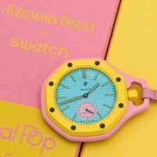Swatch Audemars Piguet Royal Pop OTG ROZ Bioceramic Pocket Watch SSX03J100N New