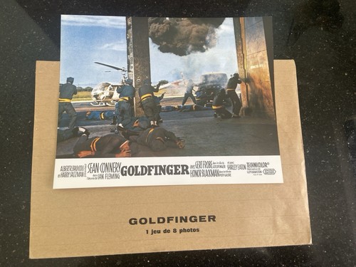GOLDFINGER James Bond 007 Sean Connery FRENCH LOBBY CARD SET With Envelope MINT - Picture 8 of 11