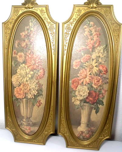 Vintage Florentiner Garten Wandbehang Wandbild 1964 C.Rubino 2er Set - Bild 2 von 10