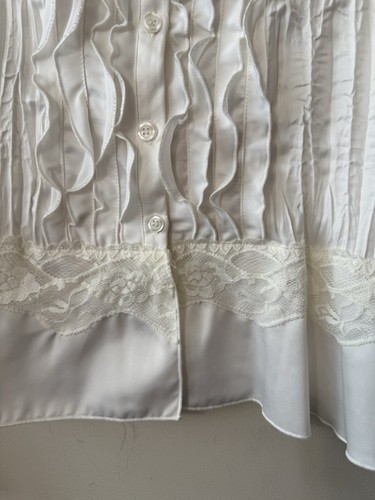SEPARATES NYC DESIGN CO IVORY CRINKLE BUTTON UP TOP BOHO ROCK HIP ROCKABILLY L - Bild 3 von 15