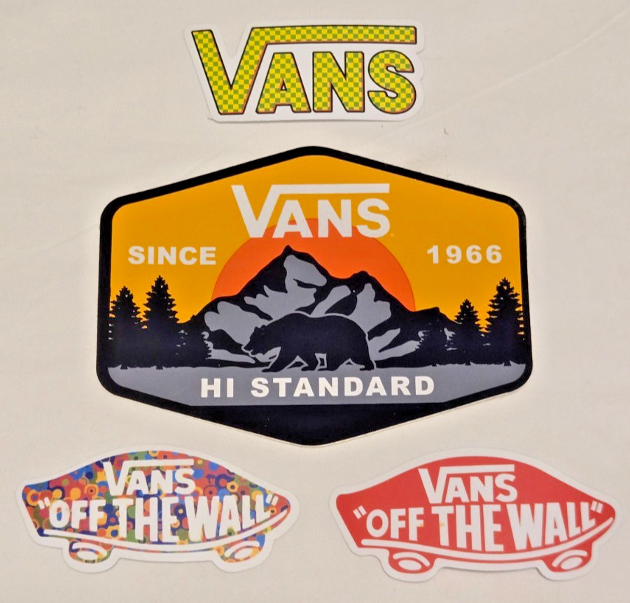 Lot of 4 Vans "Off the Wall" Glossy Matte Decals Stickers Hi