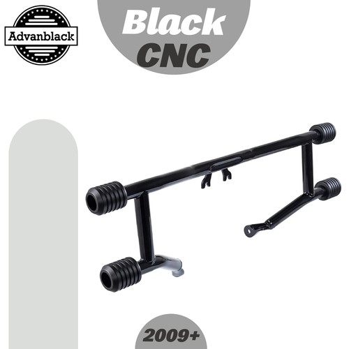 Black CNC ProTek Front High Way Peg Two Step Crash Bar Fits 09+ Harley Touring - Picture 9 of 9