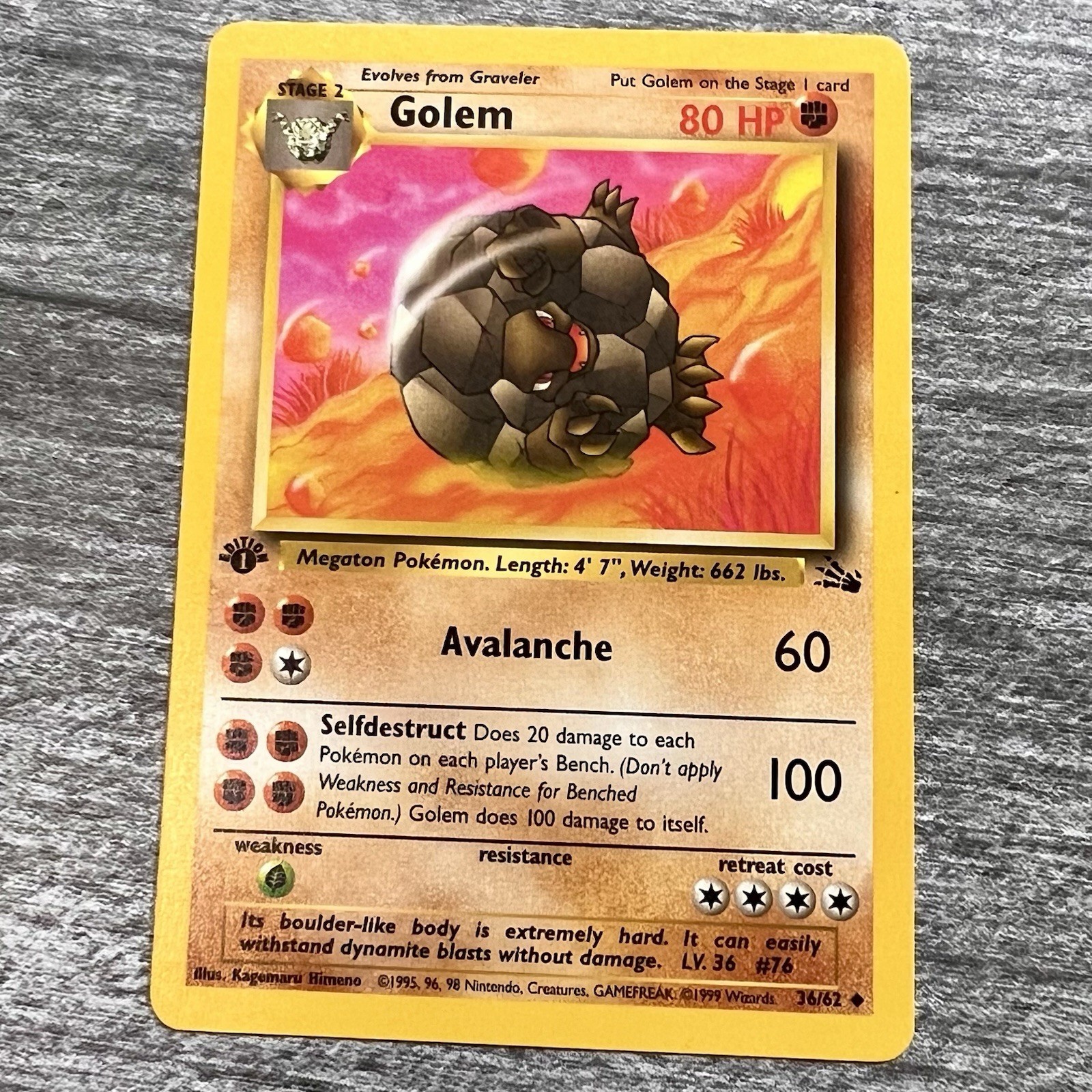 Golem 36/62 Fossil Regular 1st Edition NM