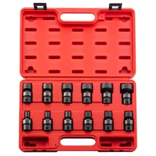Sunex 3690 12 Pc. 3/8" Drive 12-Point SAE Univ. Impact Socket Set
